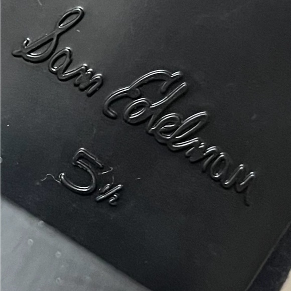 Sam Edelman Taye Navy Velvet Ankle Boots With Block Heel Sz 5.5 - Picture 10 of 12